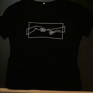 Black tee with white drawing
